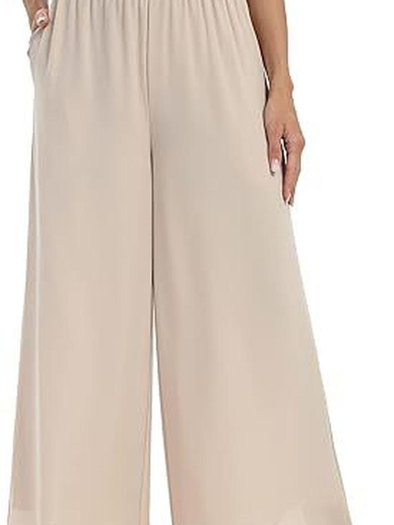 Summer New Style Casual Chiffon Wide Leg Pants Loose Fashion Trousers
