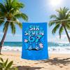 Personalized Number 67 Cartoon Beach Towel 2D Print Soft Quick Dry Sand Resistant for Summer Travel Swimming