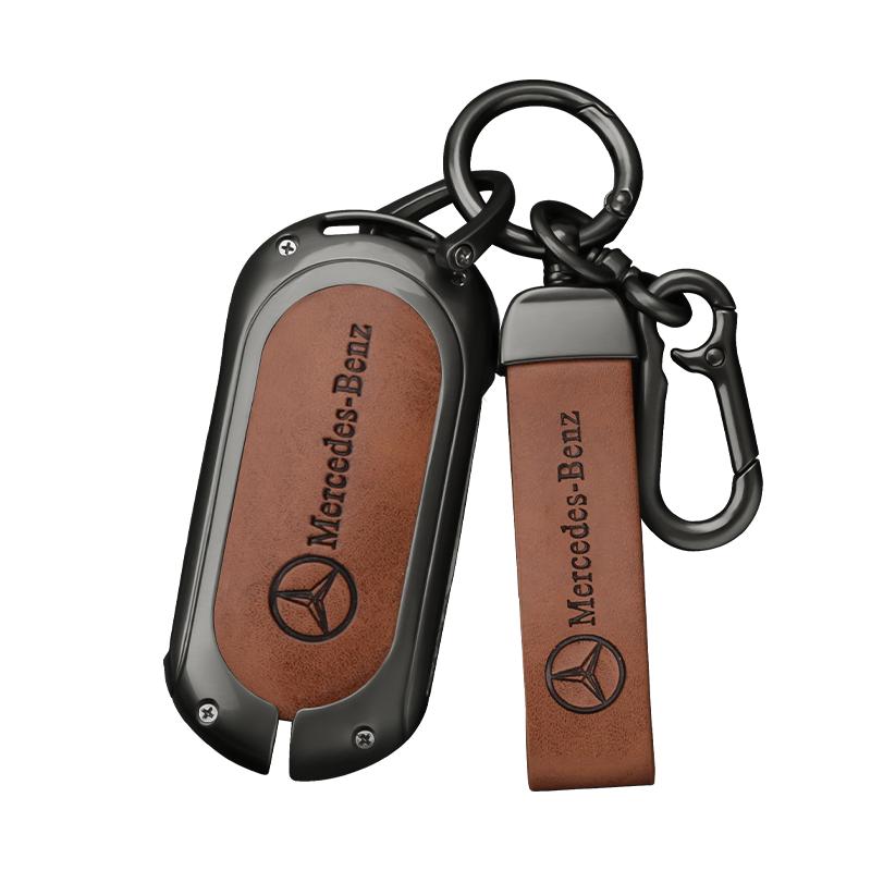 BAN2  Car Alloy Key Case Key Bag Shell For Mercedes Benz 2022 C S Class C260 C300 S350 S400 S450 S500 W206 W223 Key Shell Protector