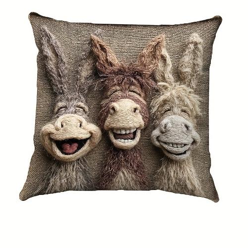 1/4pcs Funny Felt Donkey Throw Pillow Covers Cute Farm Animal Cushion Cases for Home Sofa Bedroom Decor Cushion cover