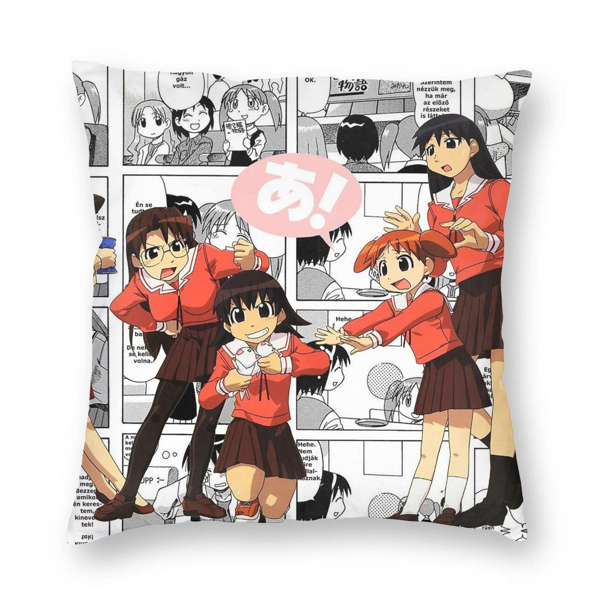Azumanga Daioh Anime Square Pillowcase Polyester Linen Velvet Pattern Zip Decor Car Cushion Cover 30x30cm
