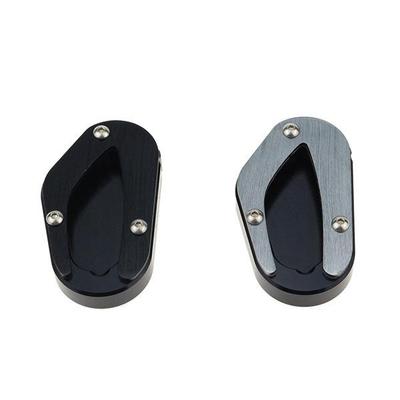Black Aluminum Motorcycle Kickstand Pad Side Stand Enlarged Base - 1 Pc