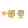 Hip-hop Stud Earrings Full of Diamonds and Micro-gold-plated Men's Earrings Trendy Jewelry