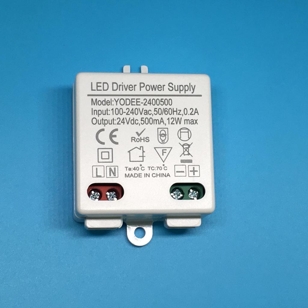 24V 0.5A LED Power Supply, 12W Driver, Compact Size