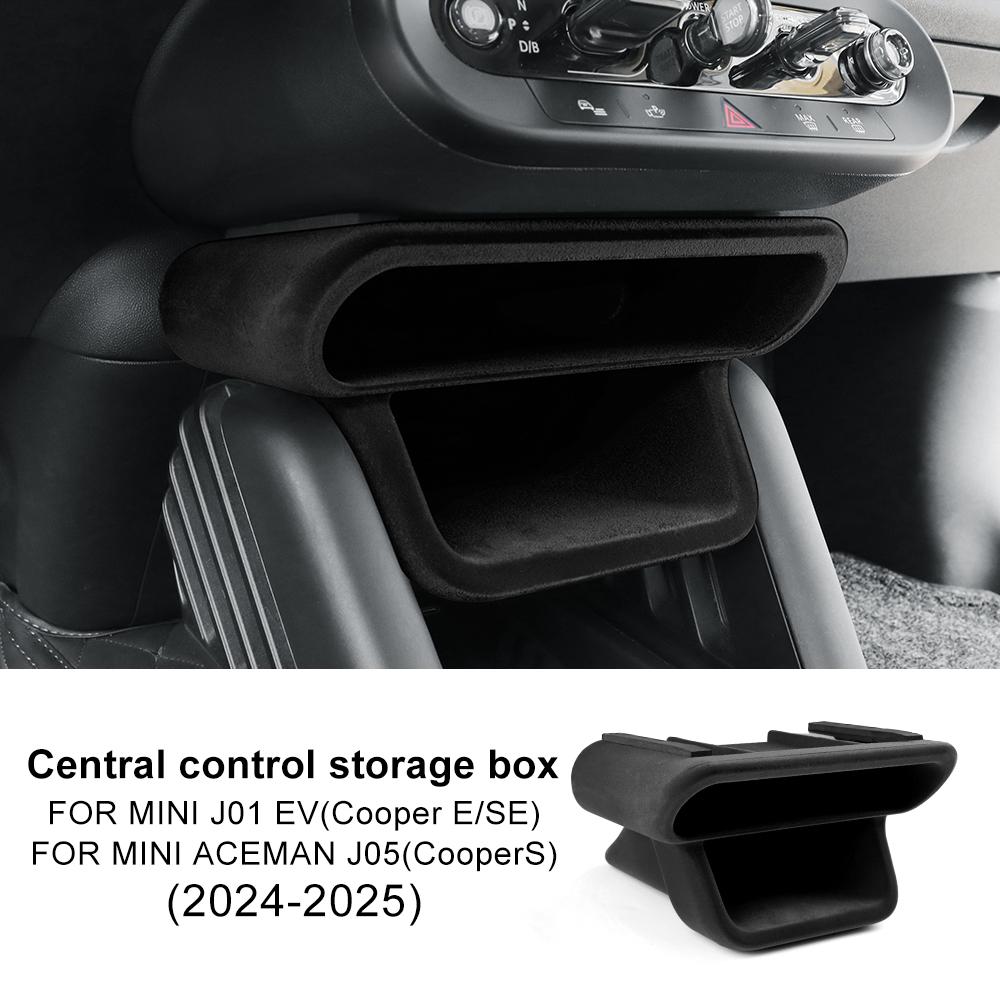 For MINI J01 Cooper EV J05 Aceman 2024-2025 Center Console Storage Box Flocking Organizer Interior Space Expansion Accessories