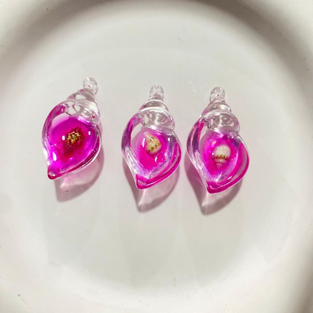 DW91 5pcs Transparent Luminous Acrylic Conch Charms Colorful Pendant DIY Jewelry Making Necklace Earrings Keychain Accessories