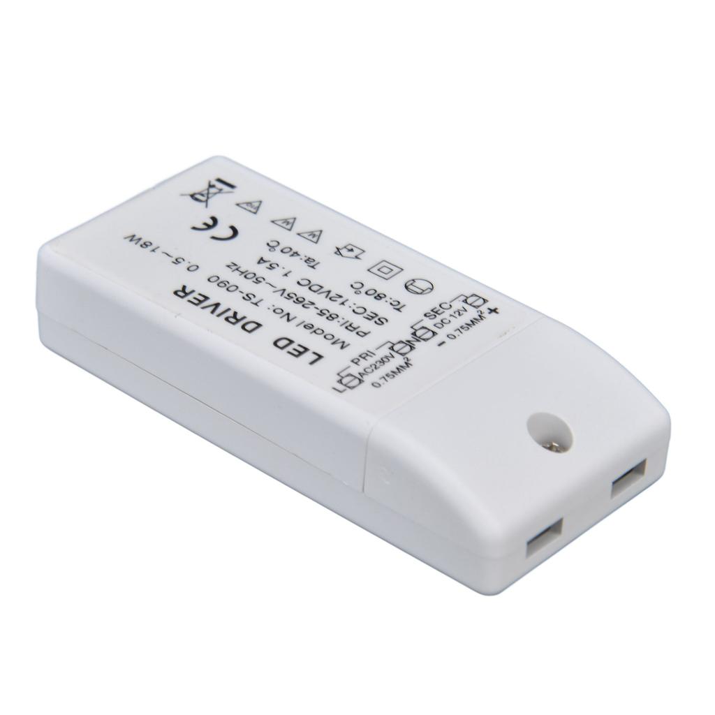 LED Transformer 18W 12VDC 1.5A Constant Current LED Driver for Cabinet Light DIY Lamp AC 85‑265V