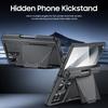 For Samsung Galaxy Z Fold 6,Back Card Pack,Integrated Pen Slot,Full Coverage 9H Protective Film,Shockproof Phone Case-Black