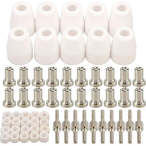 PT31 PT-31 LG40 Plasma Electrode Tips Cup Extended Consumables Kit for PT-31 CUT40 HYC45D HYC50D CUT50 PLC50D HYC410(60PCS Extended)