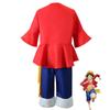 Anime Monkey D Luffy Cosplay Costume For Men New World Clothes Luffy Straw Halloween Party Uniform Outfits Top+Pants+Waistband