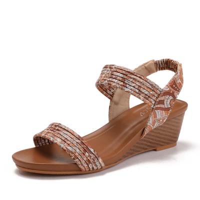 Retro and Comfortable Roman Shoes for Women's Summer Seaside Vacation In Wedge Sandals