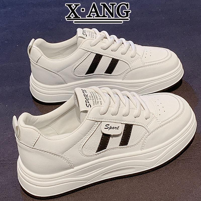 The first layer of cowhide little white shoes with soft soles and light shoes women's shoes autumn new thick-soled casual sports shoes board shoes