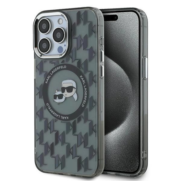 Karl Lagerfeld Klhmp15Lhmckmhk Iphone 15Pro 6.1 Czarny/Black Iml Monogram Karl&Choupette Head Magsafe