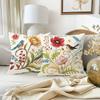 Floral and Fauna-Printed Pillowcases: Birds, Butterflies, and Blooming Flowers Sofa Cushion Cover Home Room Decoration