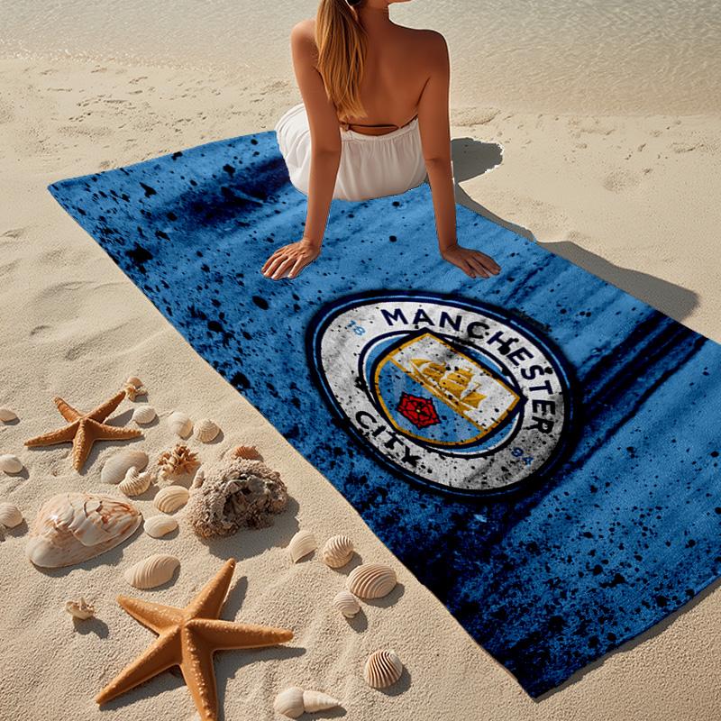 1PC Football Manchester Crest Beach Towel - Soft, Absorbent Microfiber, Lightweight, Ideal for The Beach, Parties, Travel, Camping fan gifts