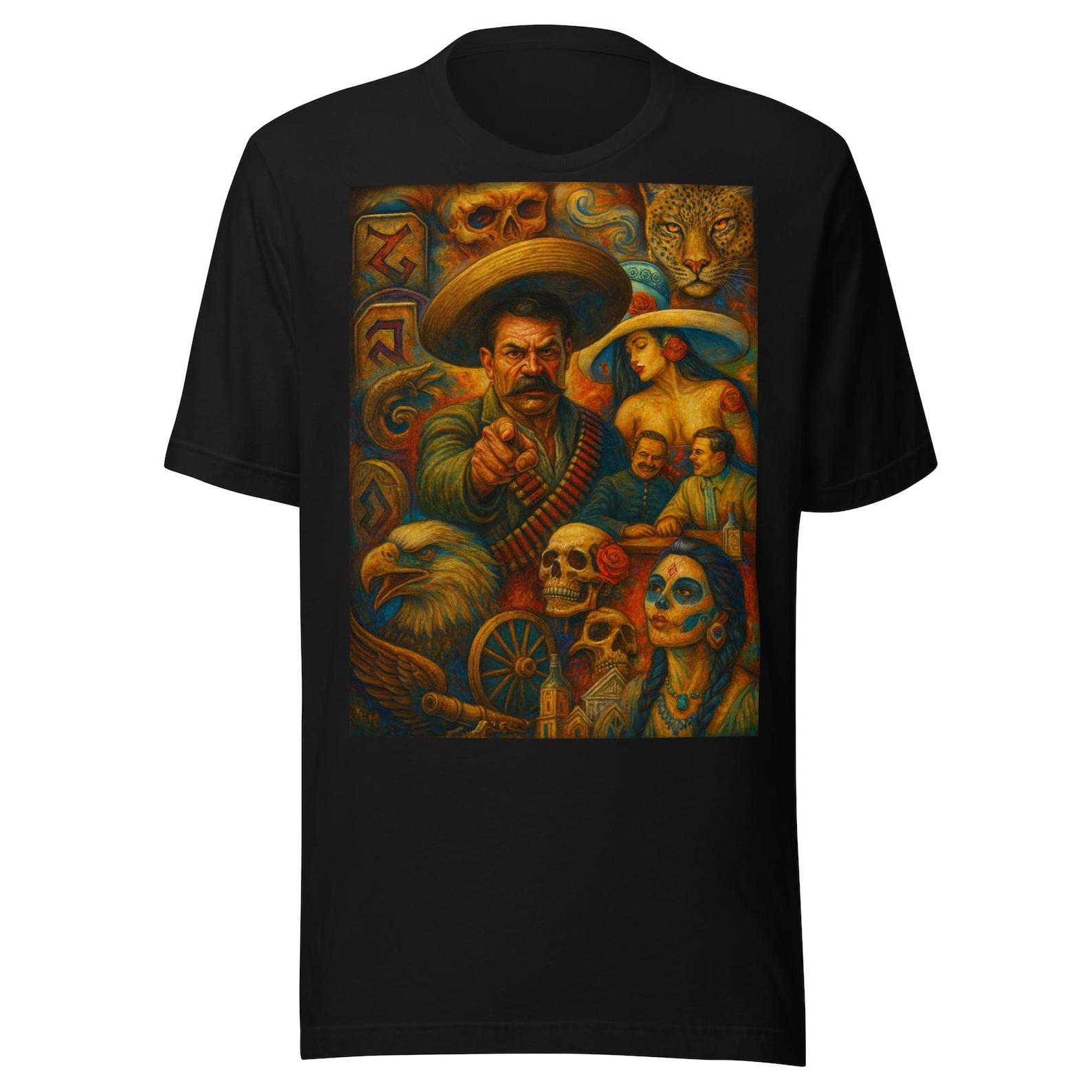 Emiliano Zapata Mural Art – Mexican Revolution Symbolic Painting 2XL
