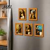 Academic Style Home Decoration Funny Small Wooden Fridge Magnet Picture Frame, Vintage Oil Painting Pattern Retro Frames Magnetic Refrigerator Locker