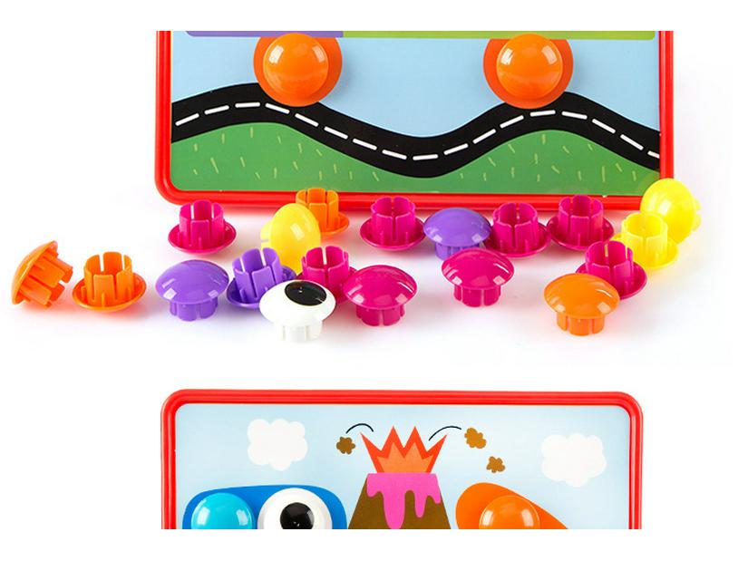 Children's Large Particle Button Art Board: Educational Hands-on Mushroom Nail Puzzle Toy for Kindergarten