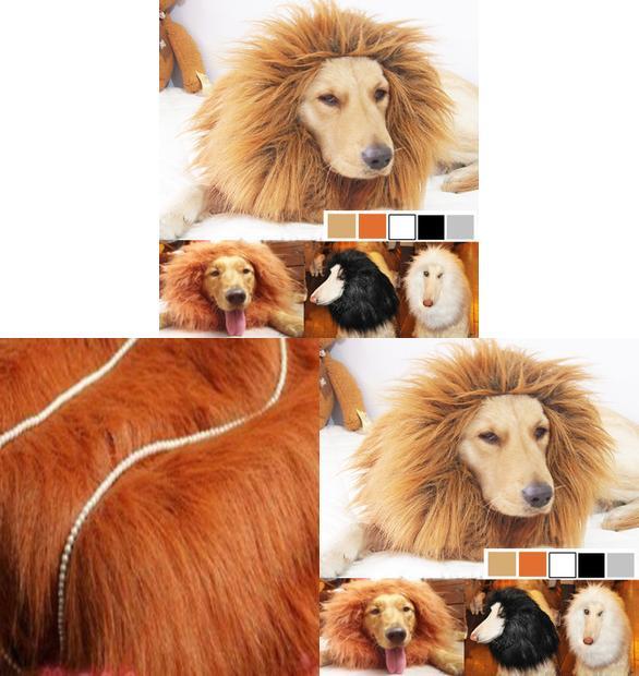 Jungle King Pet Costume Lion Hat With Faux Fur For Small Dogs
