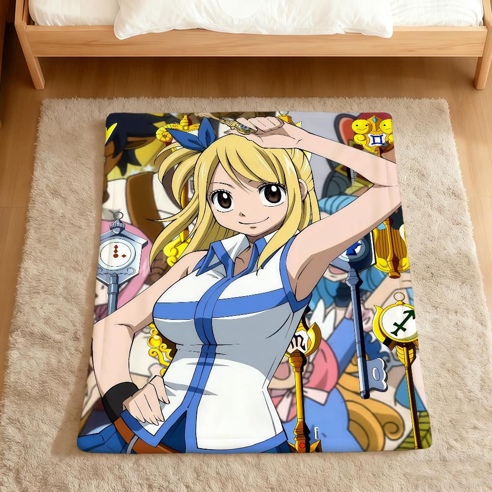 Anime Kawaii Cute L-Lucy H-Heartfilia Flannel Soft Warm Plush Blanket Sofa Living Room Pet Hogar Bedroom Gift Home Car Portable