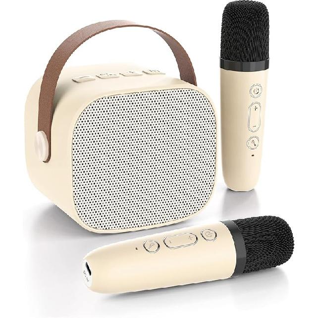 Mini Karaoke Machine for Kids Adults,Portable Bluetooth Karaoke Speaker for Adults Kids with 2 Microphones for 6 7 8 9 10 11 12 Years Old Girls Boys
