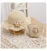 Girls sunshade straw hat little girl summer princess beach sun protection big eaves hat female treasure flower bucket hat summer