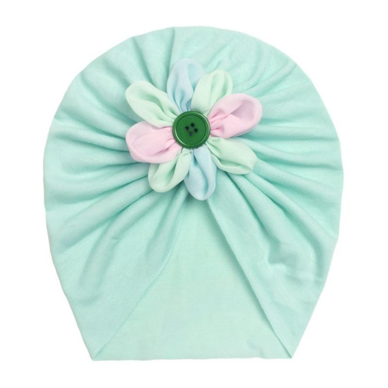 New children's button flower pullover hat, creative and comfortable baby hat, thin baby cap