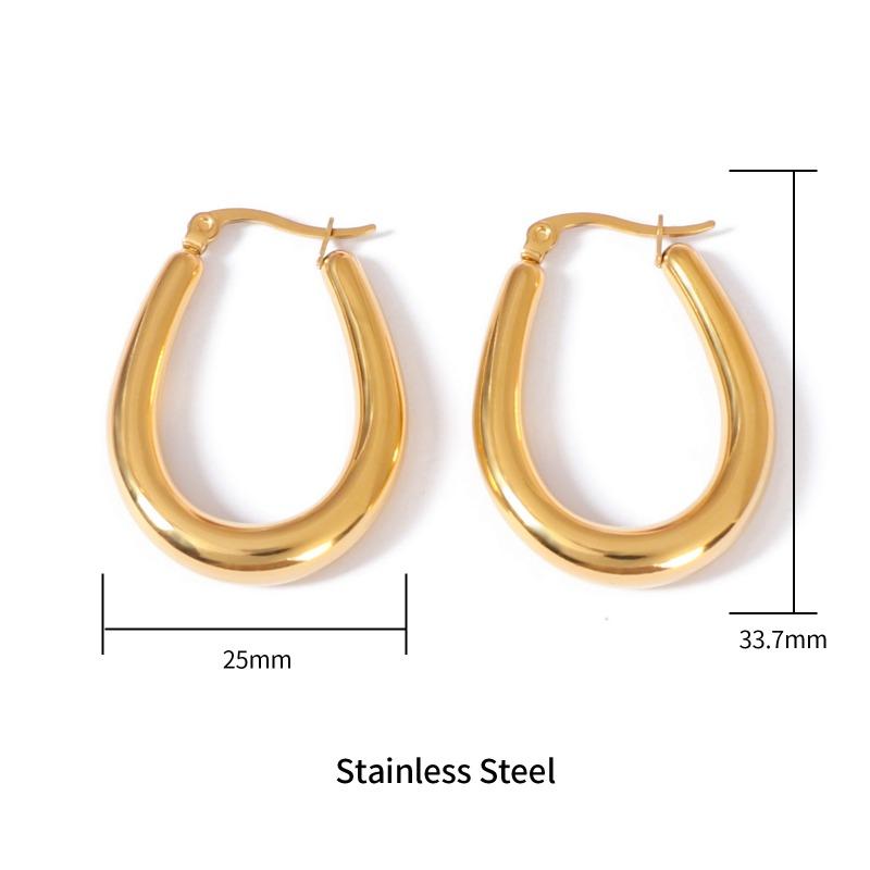 Autumn and Winter Titanium Steel Earrings Stainless Steel Gold-plated U-shaped Earrings Exaggerated Design Personalized Fashionable Earrings
