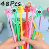 48Pcs Cute Fruit Shape Gel Pen School Office Supplies Kawaii Prize Gift Writing Tools Holiday Gift Novelty Stationery Teacher Party Favors Back To Sch