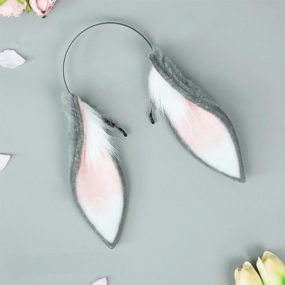 Soft Rabbit Ears Hair Hoop Faux Fur Plush Headwear Fashion Bunny Ears Headband Cosplay