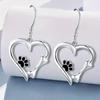Huitan Chic Heart Footprint Pendant Earrings for Women Trendy  Color Jewelry for Teen Girls Cute Lady Graceful Accessories
