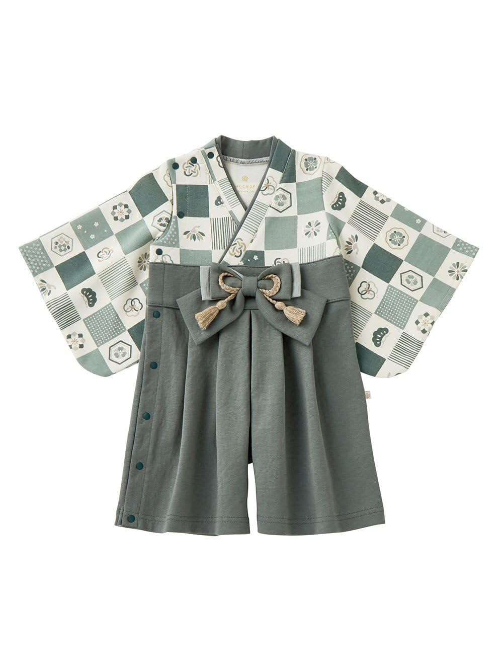 

Mokumoff Baby Hakama Japanese Formal Wear for Boys and Perfect for First Meal and 100th Day Size Dark Green Romper, Girls, Celebrations, 80,