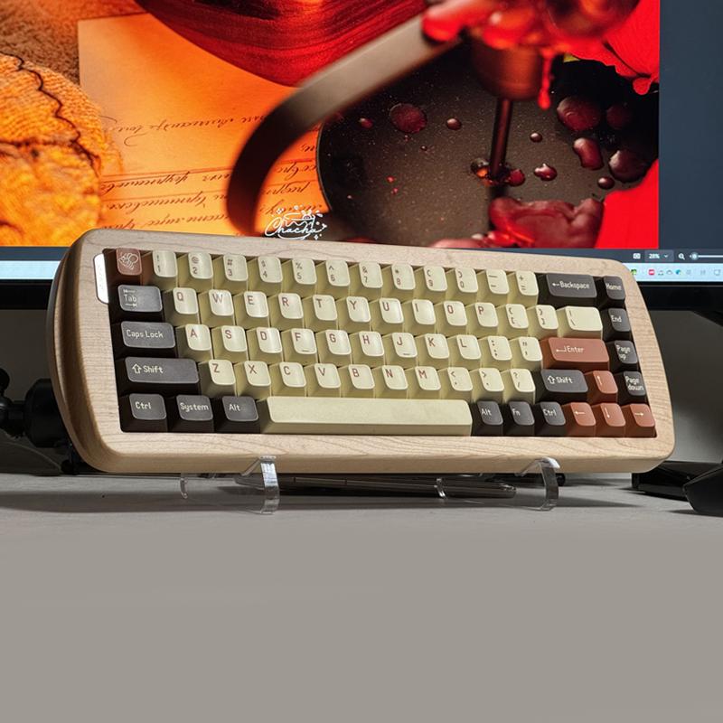 

Комплект деревянной клавиатуры Zaoyi Null68, 3 режима, комплект из орехового дерева, 68 клавиш, прокладка с длительным сроком службы, горячая замена, беспроводной Bluetooth, индивидуальный комплект клавиатуры no keycaps and axis