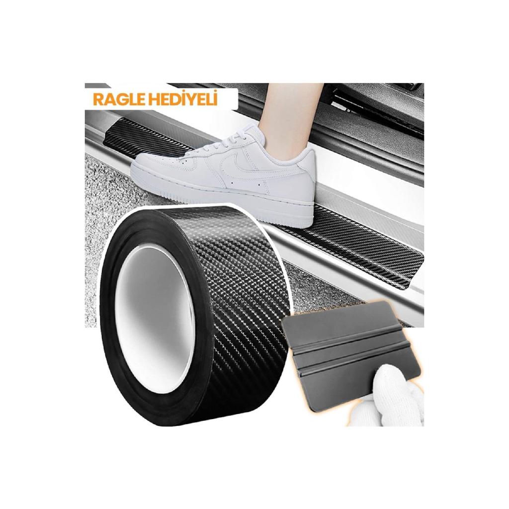 5cmx3 Meters 6d Black Carbon Strip Foil Vehicle Door Pillar Covering Foil - Ragle Gift