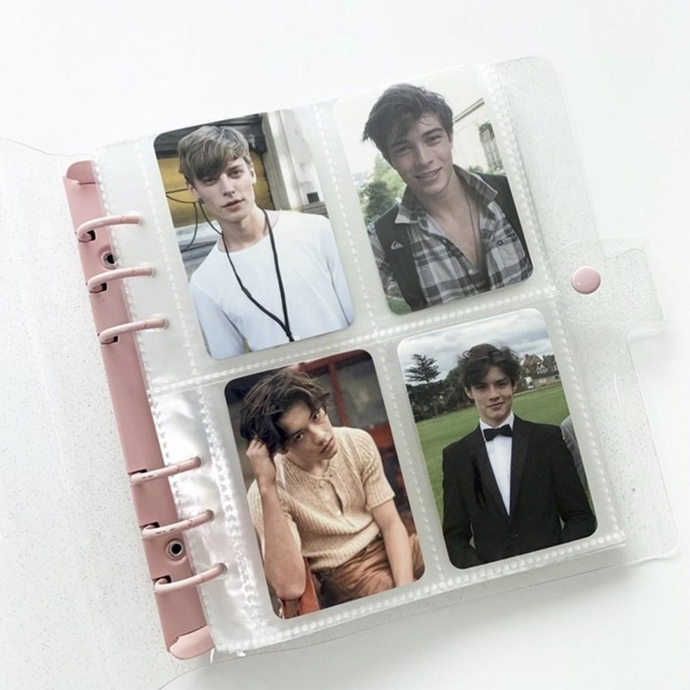 6-ring Photo Binder Call Book Collect Book Mini Photo Card Glitter Album