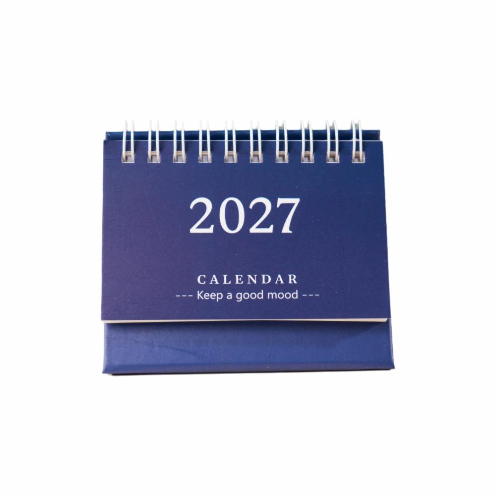 Standing 2027 Desk Calendar Mini Flip Calendar Gifts Standing Calendar Desk Planning Dark Blue