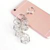 Packaging Decoration Geometric Keychain Key Holder Backpack Pendant Crystal Rhinestone Keyrings