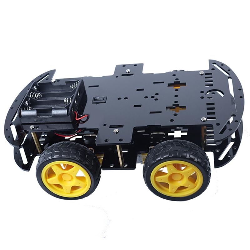 2025 Trend Intelligent Robot Assembly Car Kit DIY Kit Four-Wheel Drive Double Bottom Build Acrylic Base Car Learning Programming