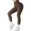 Women High Waisted Yoga Pants Ribbed Seamless Gym Leggings Solid Sport Fitness Running Training Tights Tummy Control Workout Female