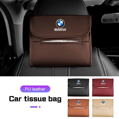 Leather Car Hanging Tissue Box Back Seat Napkin Storage Paper Bag for BMW E39 E46 E60 E70 E90 E91 E92 F10 F40 G60 X1 X3 X4 X5 X6 FCT7