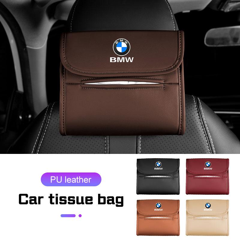Leather Car Hanging Tissue Box Back Seat Napkin Storage Paper Bag for BMW E39 E46 E60 E70 E90 E91 E92 F10 F40 G60 X1 X3 X4 X5 X6 WQ1