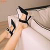 Fashion Crystal Bling Bling Sandals Pointed Toe High Heels Ankle Strap Stiletto Heel Glitter Shoes Women Career Dress Sexy Shiny Sandals