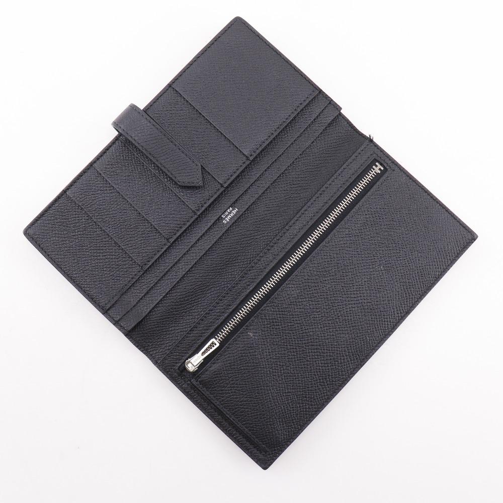 HERMES Beansufla Purse black Epsom unisex Used