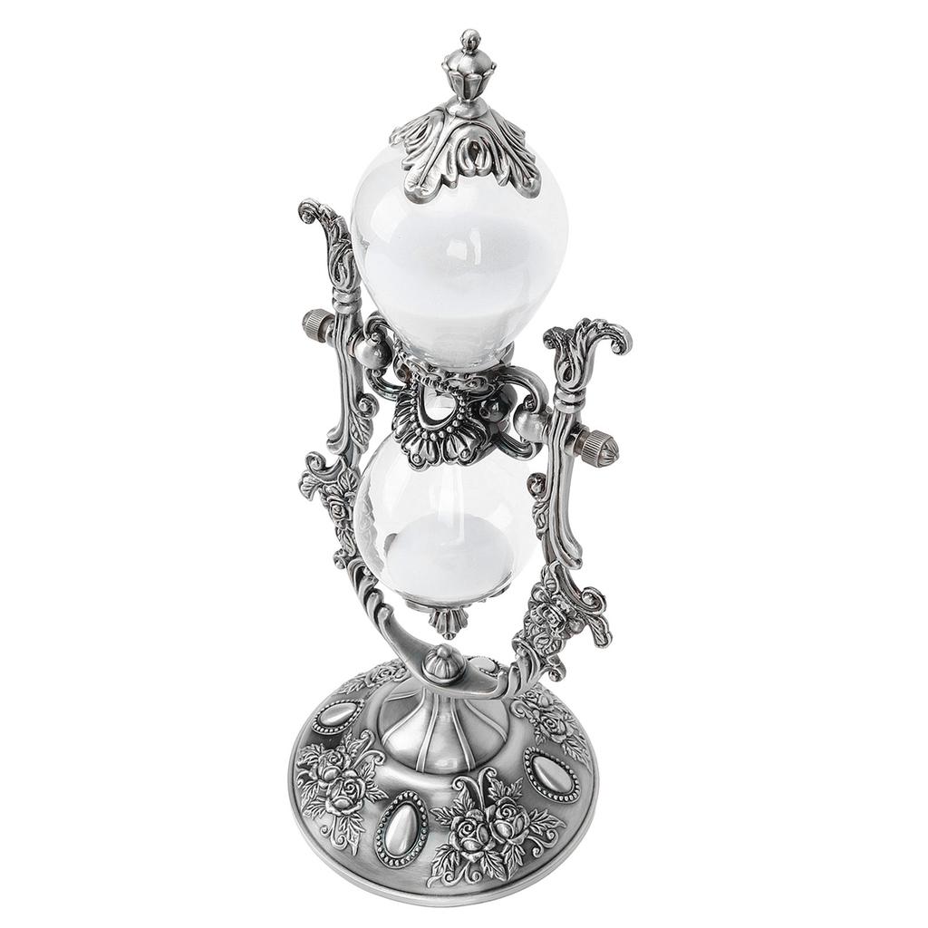 30 Minute Hourglass Antique Metal Sand Clock Vintage Engraved Sandglass Sand Timer for Home Salon