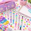 DIY Beaded Keychain Craft Kit, 566-Piece Set with Letter Beads, Cords and Metal Key Rings for Personalized Name Designs