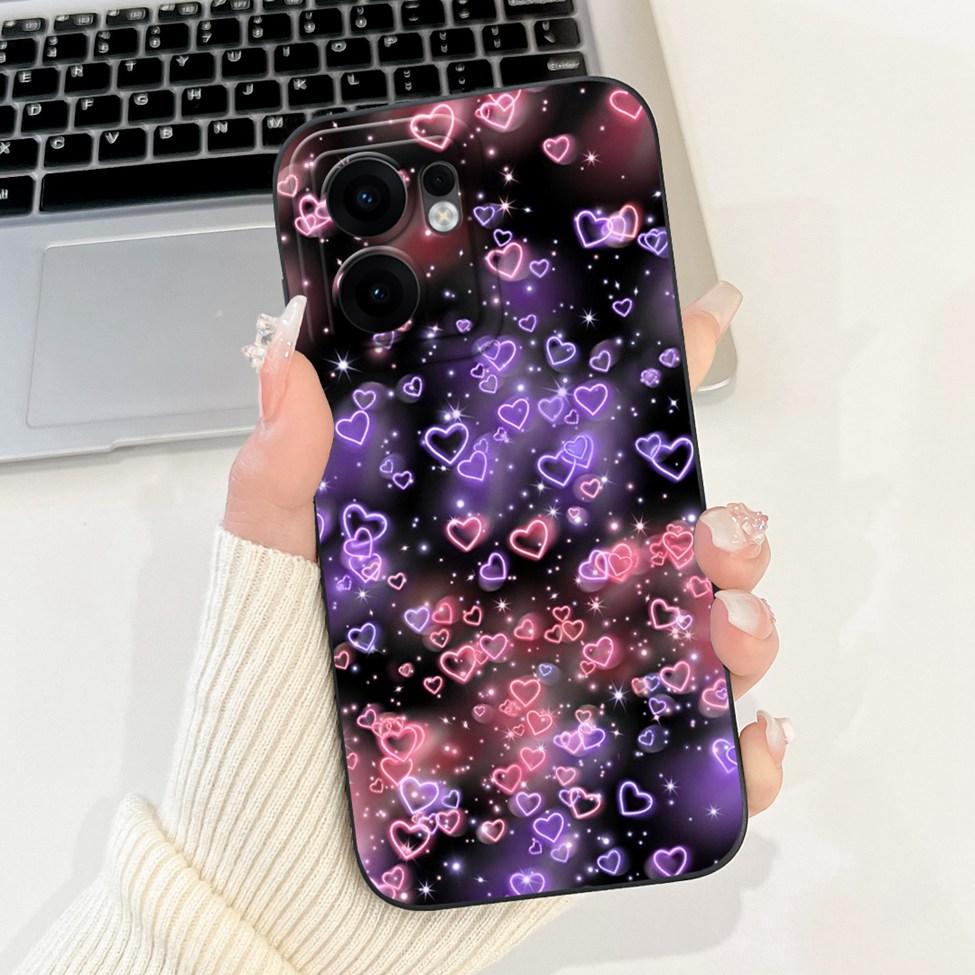Für Oppo Reno 13F 4G CPH2701 5G CPH2699 Handyhülle Für Oppo Reno 13F Hülle Stoßfest Luxus Niedliche Katze Panda Mode Blumen Liebe