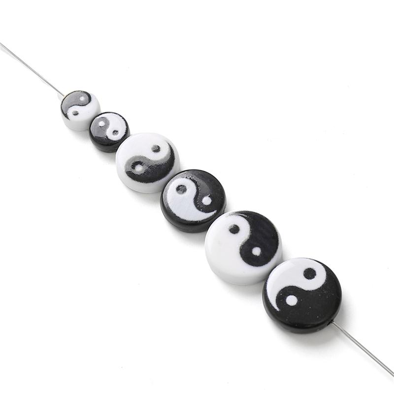 5Pcs Acrylic Taiji Bead For DIY Necklace Bracelet Earrings Jewelry Making Craft Accessories