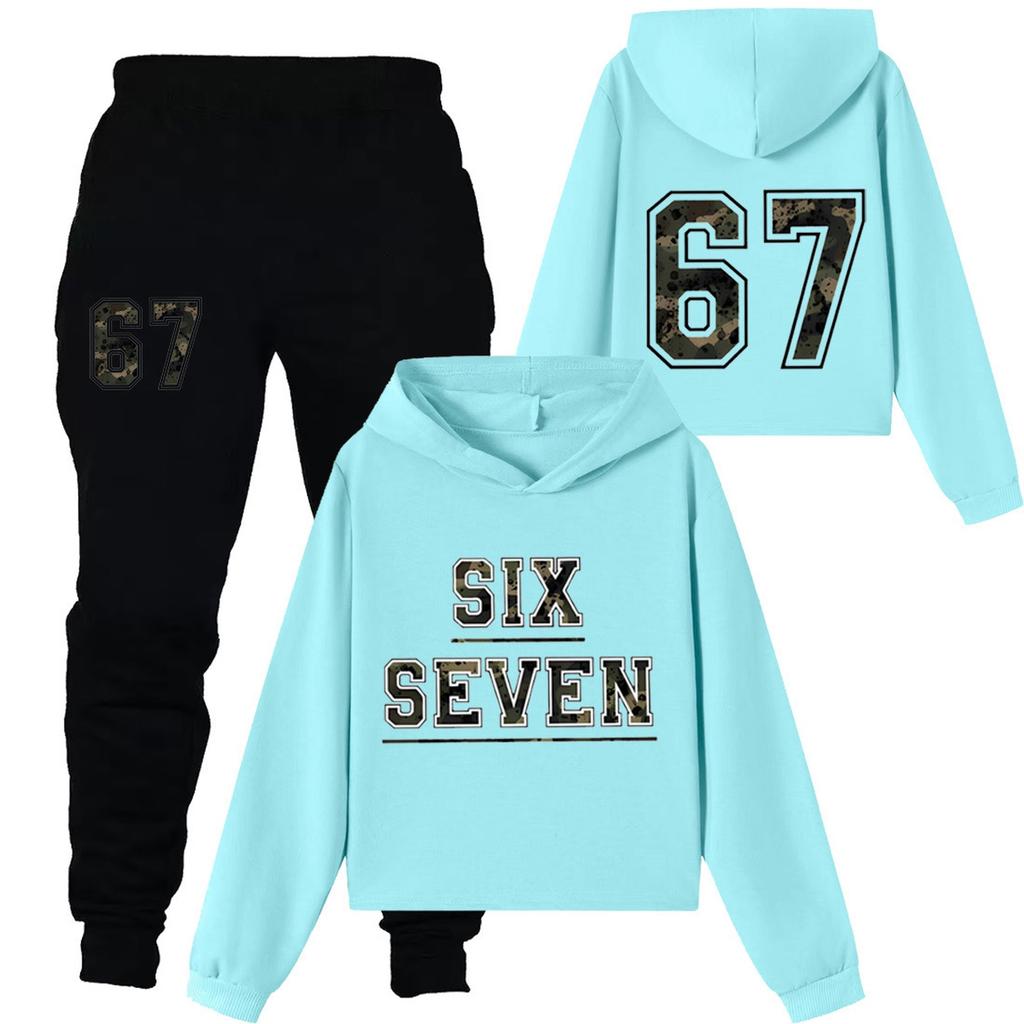Children's Casual Fashion Digital Print Hooded Sweatshirt And Pants Set