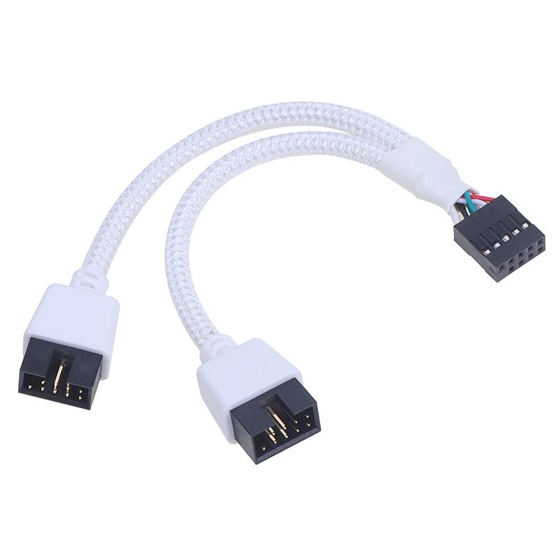 Audio HD prodlužovací kabel pro PC Diy 15cm počítač Základní deska USB prodlužovací kabel 9pin 1 samice na 2 samec Y rozbočovač