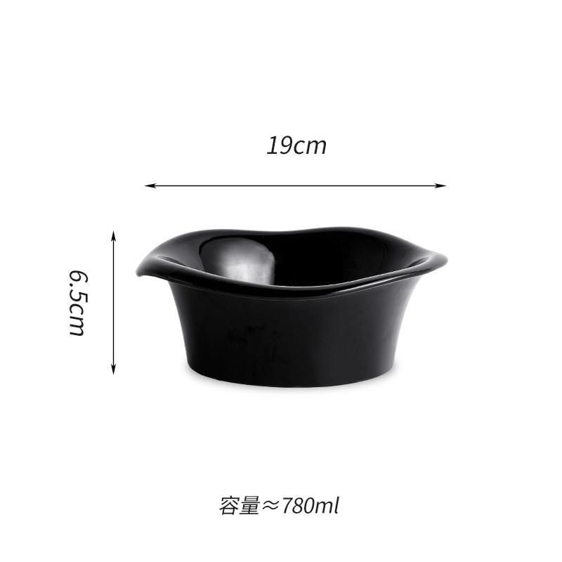 Solid Color Irregular Edge Ceramic Bowl Soup Bowl Salad Bowl Snack Fruit Bowls Noodle Bowls Restaurant Specialty Tableware